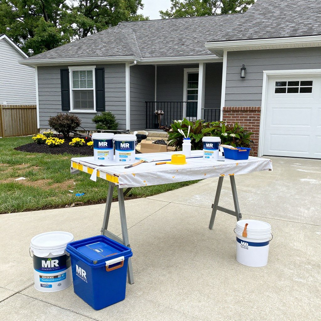 Clean MR Paint worksite during exterior painting