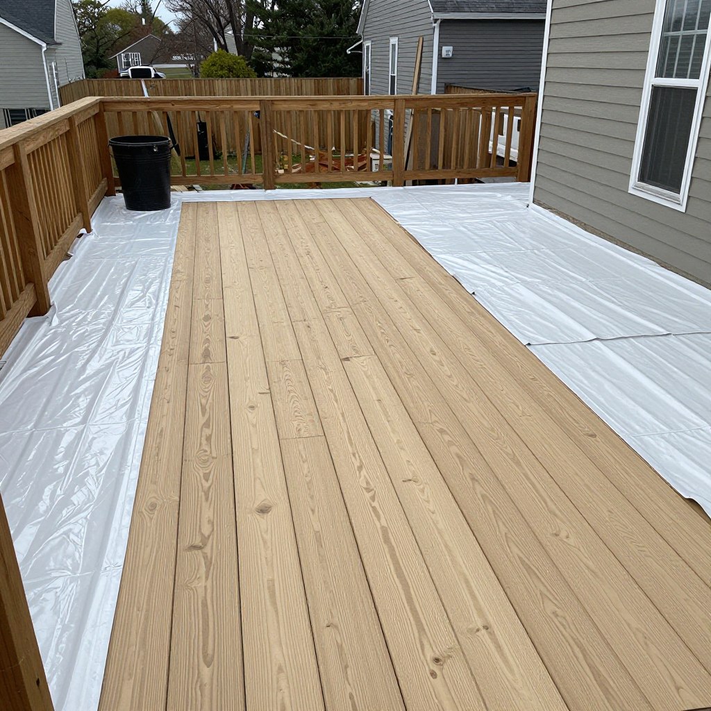 Clean worksite with protected areas