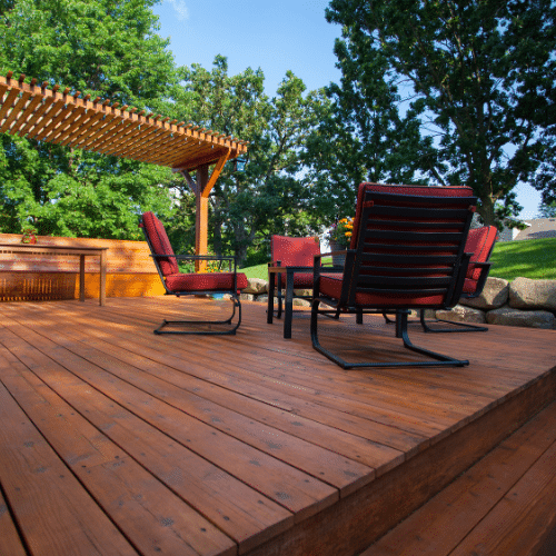 Professional deck stain application