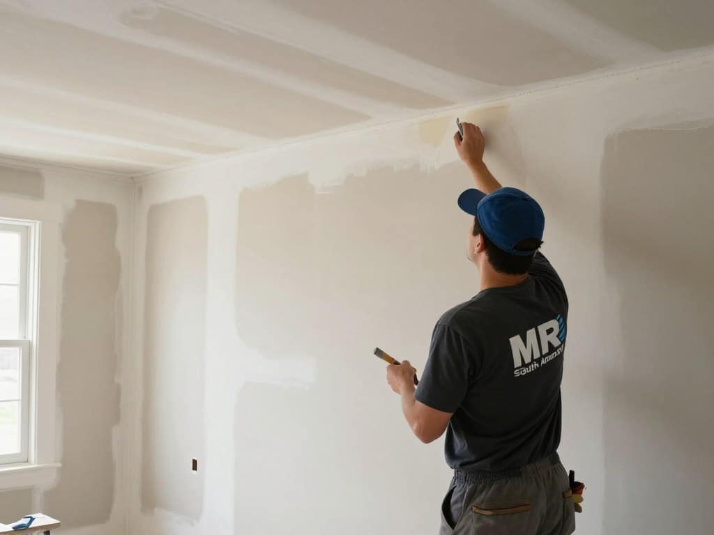 MR Paint professional completing a flawless drywall repair