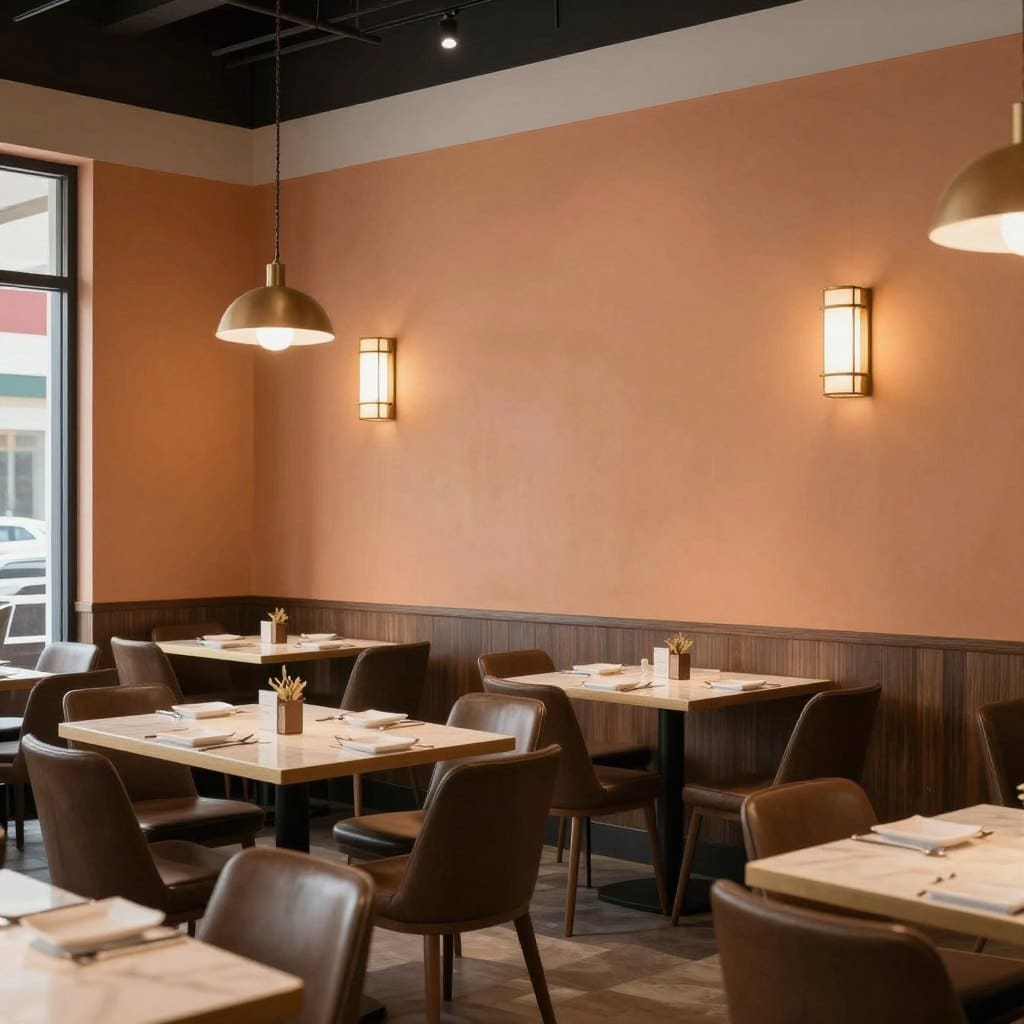 Restaurant interior with commercial painting by MR Paint